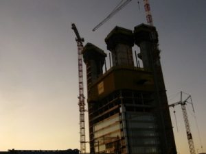 Torre Unifimm, controllo carpenteria metallica in cantiere