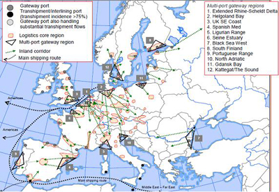 Gateway e regioni logistiche in Europa