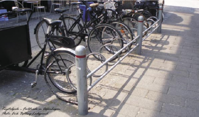 Figura 2: Rastrelliera per biciclette a Copenaghen, modello "butterfly" (buona soluzione)